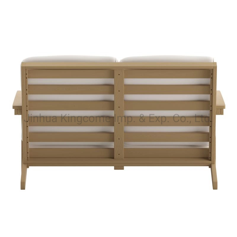 Outdoor Two Person Kd Structure Portable Camping Bench Soft Double Seat Beach Chair in Coffee Color