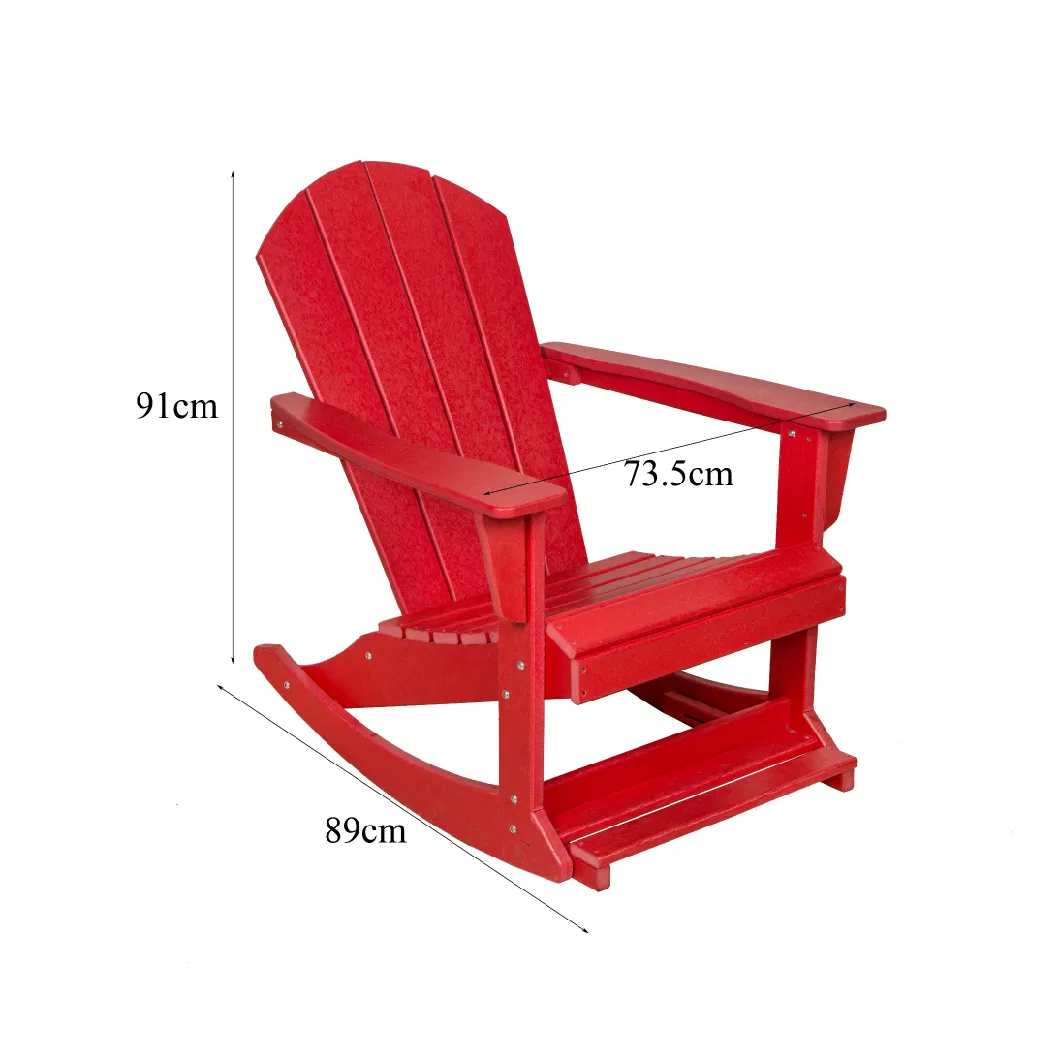 Folding Adirondack Chair Wooden Textured with Cup Holder All-Weather HDPE Comfortable Set