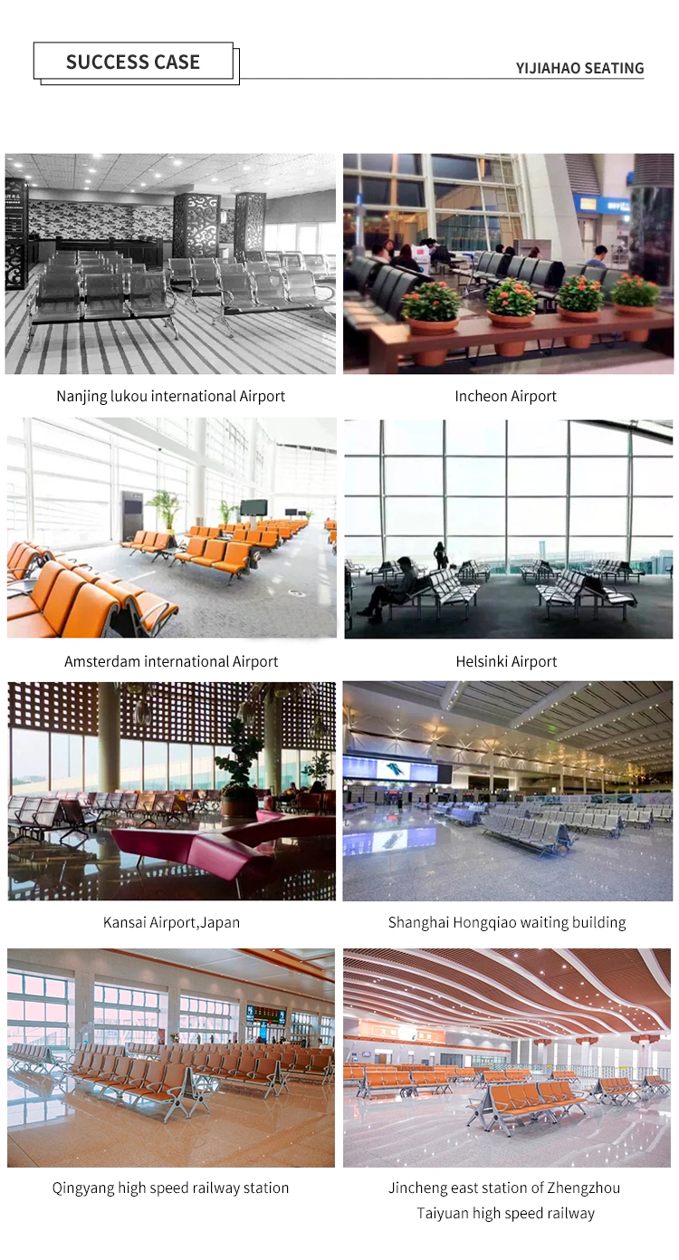 Airport Church School Hospital Station Auditorium Office Public Metal Furniture Steel Waiting Bench Outdoor Chair