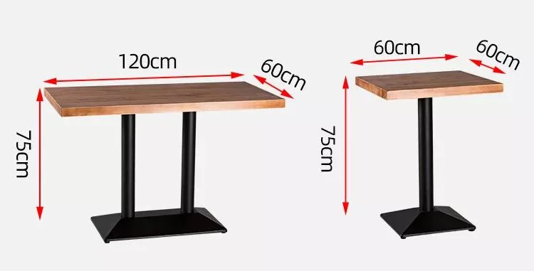 Trending Industrial Buffet Food Court Restaurant Furniture Metal Dining Table and 4 Chairs