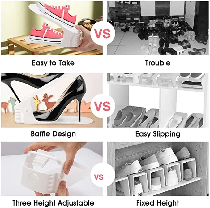 High Quality Plastic Shoe Slots Space Saver Shoe Organizer Shoe Rack Holder