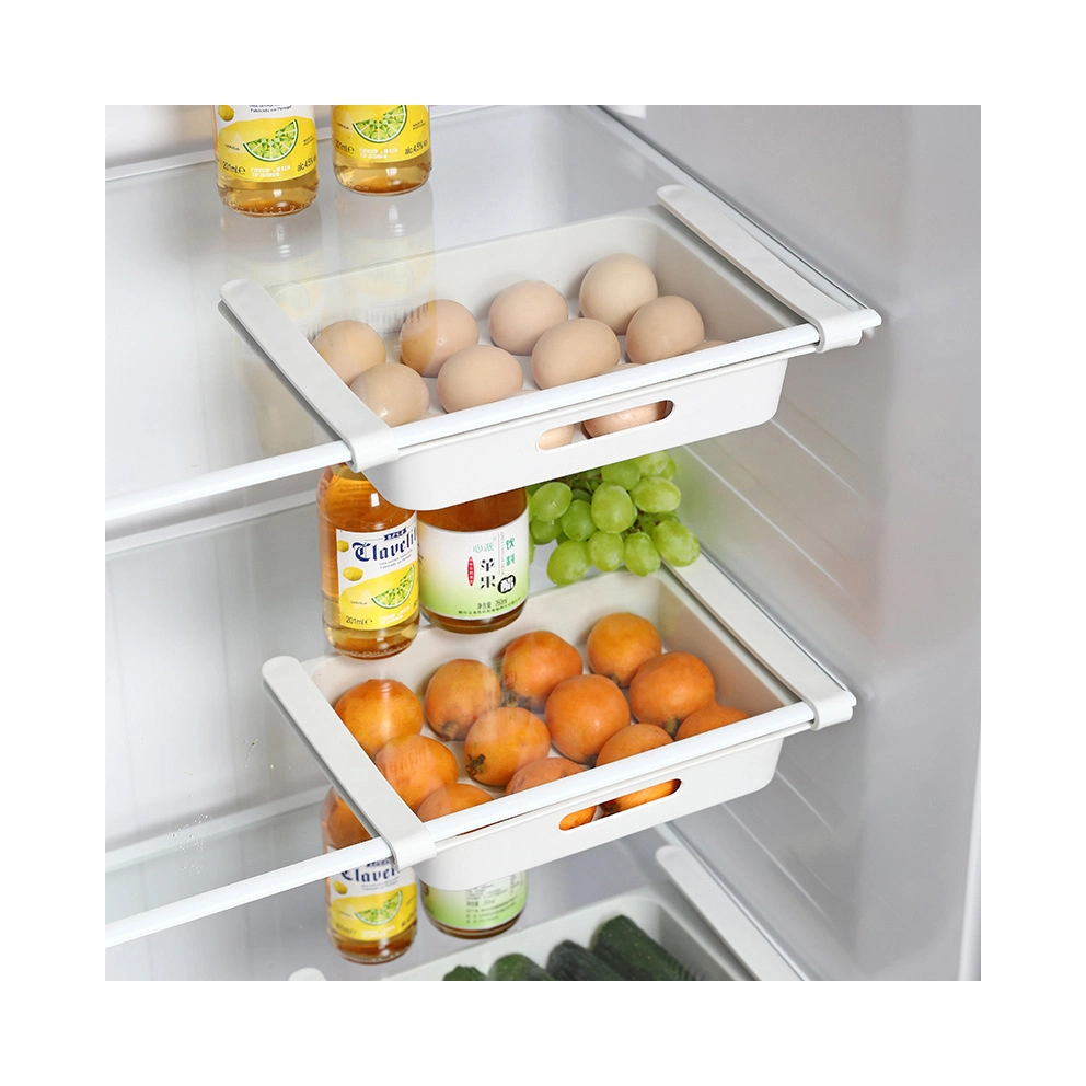 Storage Egg Box Plastic Container Organizer Food Fridge Kitchen for Holder Stackable with Bins to Refrigerator Retractable Tray