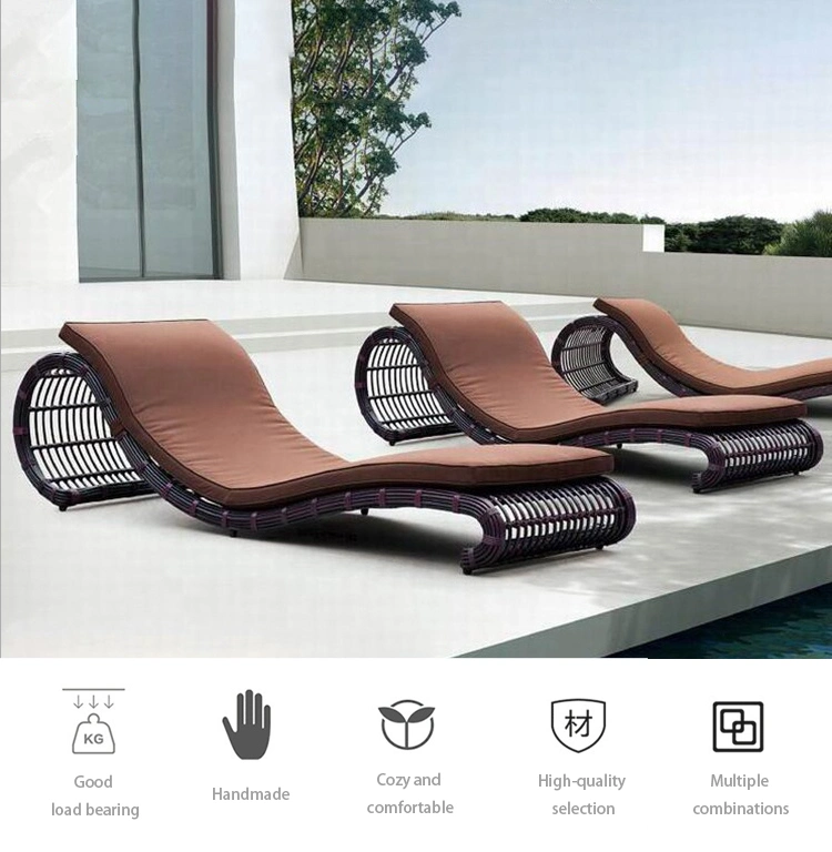 Outdoor Beach Furniture Hotel Poolside Rattan Sun Lounger