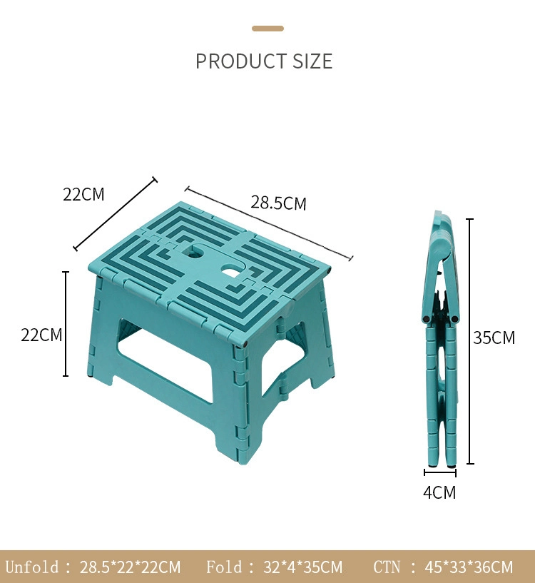 Train Adult Household Small Outdoor Portable Fishing 7-Bar Plastic Folding Stool