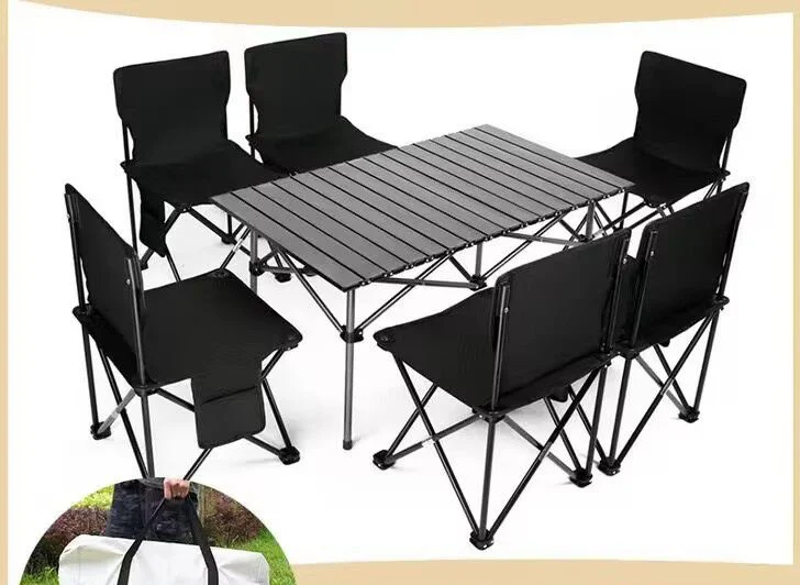 Modern Design Folding Aluminum Alloy Mountain Outdoor Table Portable Camping Picnic Dining Table with Chair