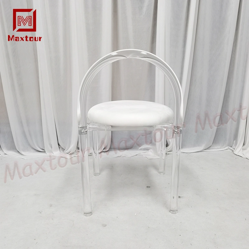 Outdoor Garden Backrest Chair Crystal Acrylic Clear Dining Chair Beauty Transparent Ghost Restaurant Hollow Chair