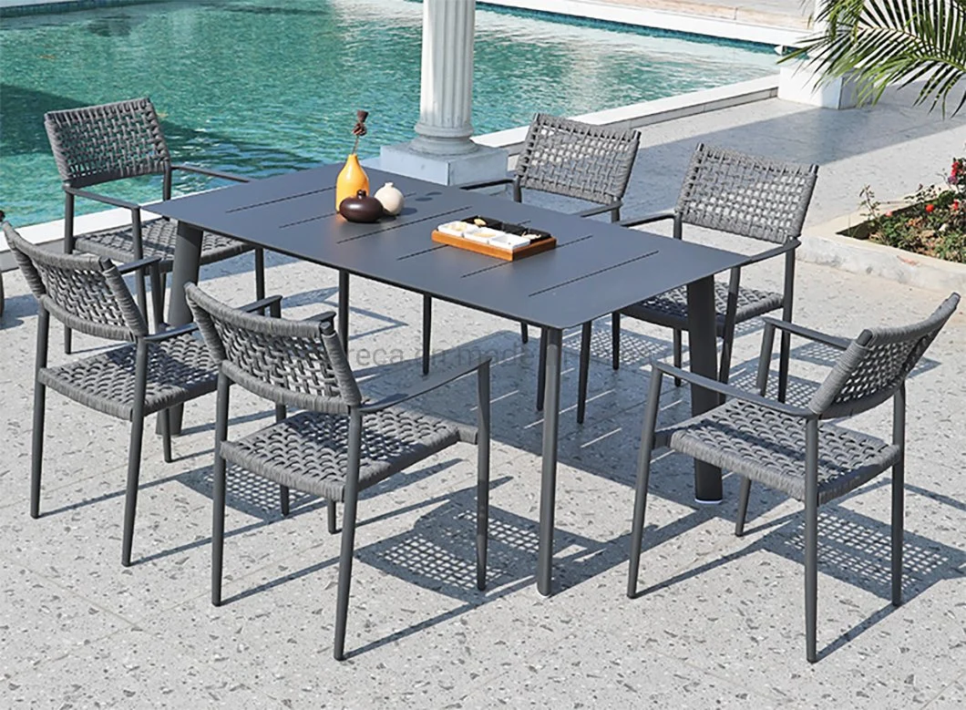 Modern Garden Waterproof Outdoor Chair Dining Table Combination Furniture Set