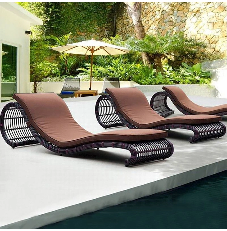 Outdoor Beach Furniture Hotel Poolside Rattan Sun Lounger