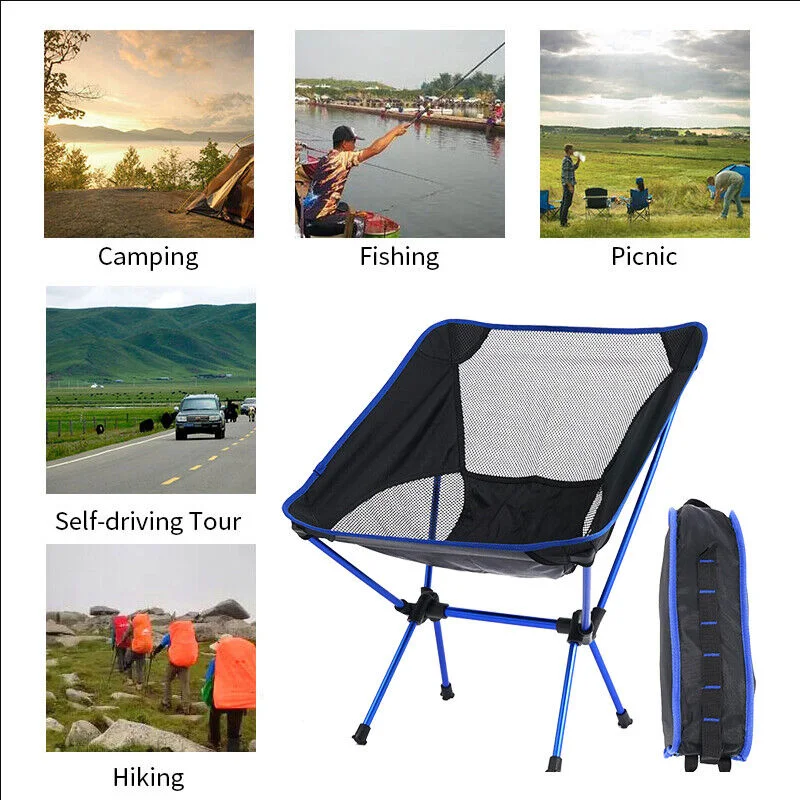 Customized Simple Aluminum 7075 Fram Collapsible Folding Heavy Duty Rocking Moon Camping Chair