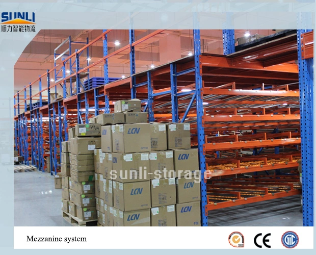 Warehouse Storage Steel Structure Mezzanine Floor with Shelf Rack