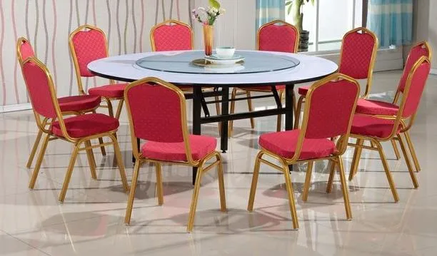 Modern Home Outdoor Furniture Stacking Aluminum Iron Metal Restaurant Dining Wedding Hotel Banquet Dining Chair for Party