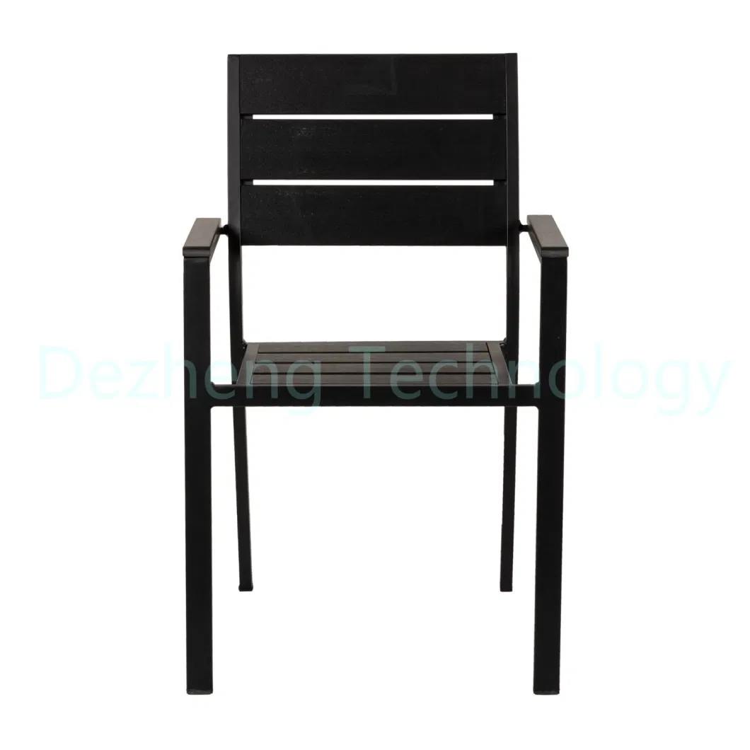 Wholesale Garden Patio Black Plastic Wood Outdoor Restaurant Dining Chair