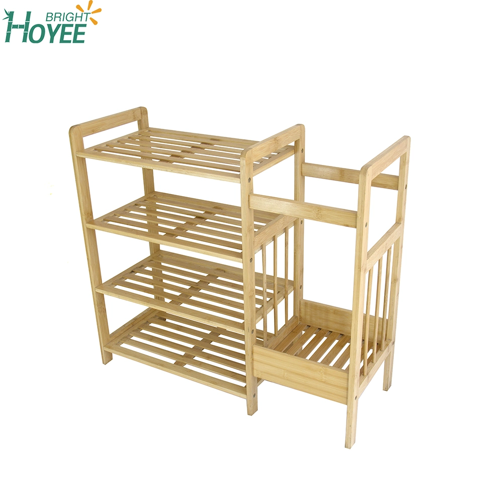 Wholesale Shoes Bench Entryway Organizer Standing Vintage Living Room Bamboo Shoe Cabinet 4 Tier Shoe Rack