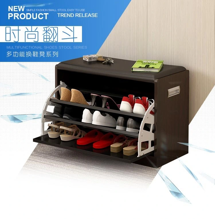 One Drawer Shoe Racks with PU Seat