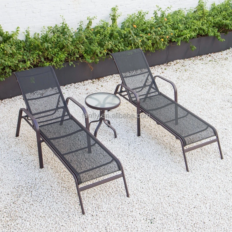 Modern Outdoor Furniture Aluminum Furniture Sling Reclining Beach Sun Lounger