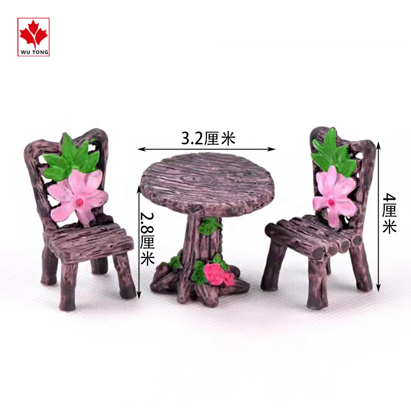 Custom Miniature Garden Set Fairy Figurine Mushroom House Small Table Chair