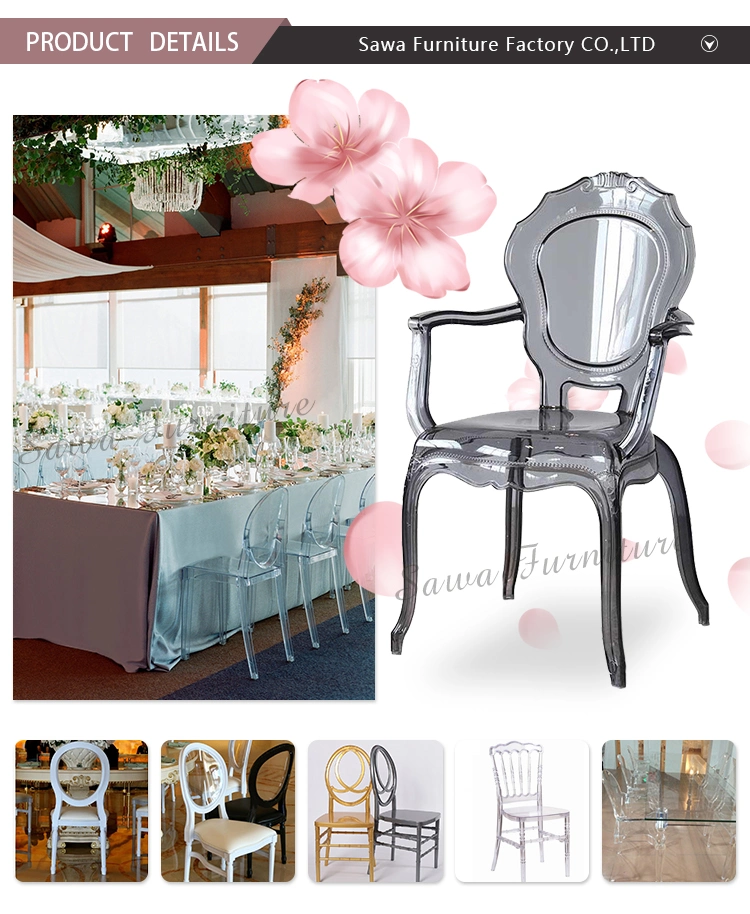 Crystal Acrylic Transparent Round Back Chiavari Tiffany Ghost Chair for Wedding Banquet Event