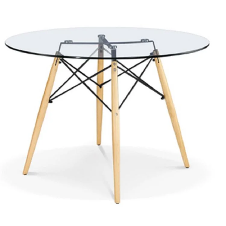 Cheap Modern Glass Top Dining Table Set/Dining Table and Chair