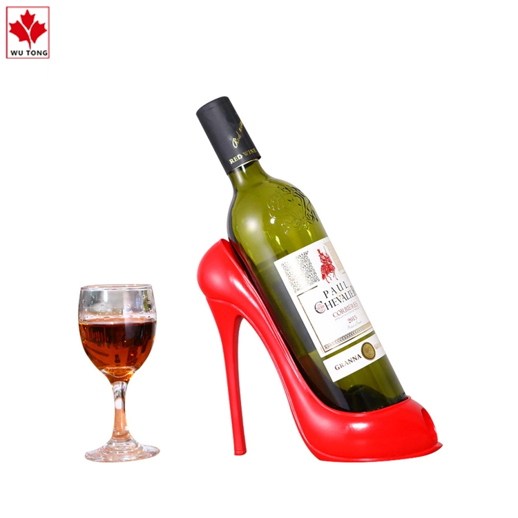 Wholesale Wedding Party Home Decor Resin High Heeled Shoes Statue Wine Bottle Holder for Hotel Decoration