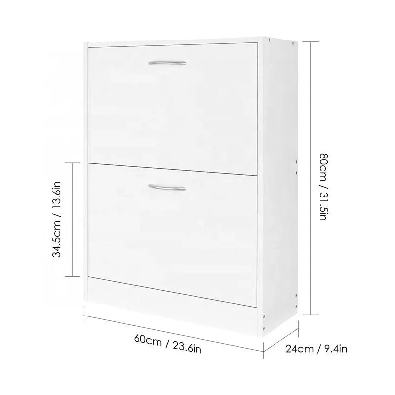 New Flat Pack Melamine MDF MFC Shoe Rack Wooden 3 Drawer Rotating Shoe Rack Storage Cabinet