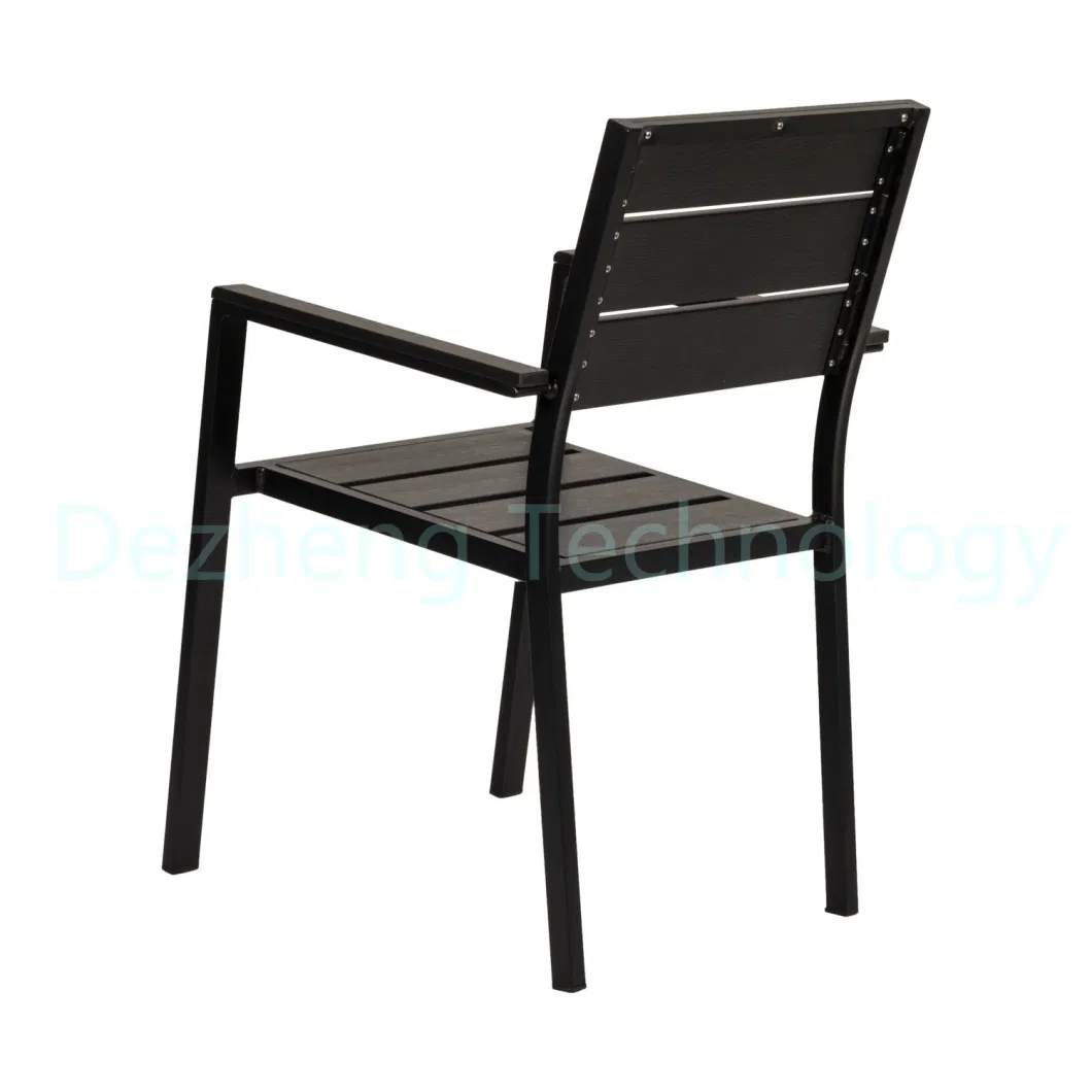 Wholesale Garden Patio Black Plastic Wood Outdoor Restaurant Dining Chair