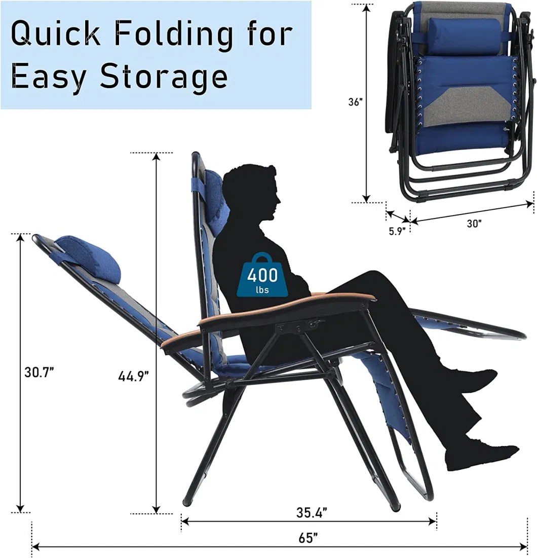 Woqi Outdoor Indoor Adjustable Reclining Durable Folding Chair