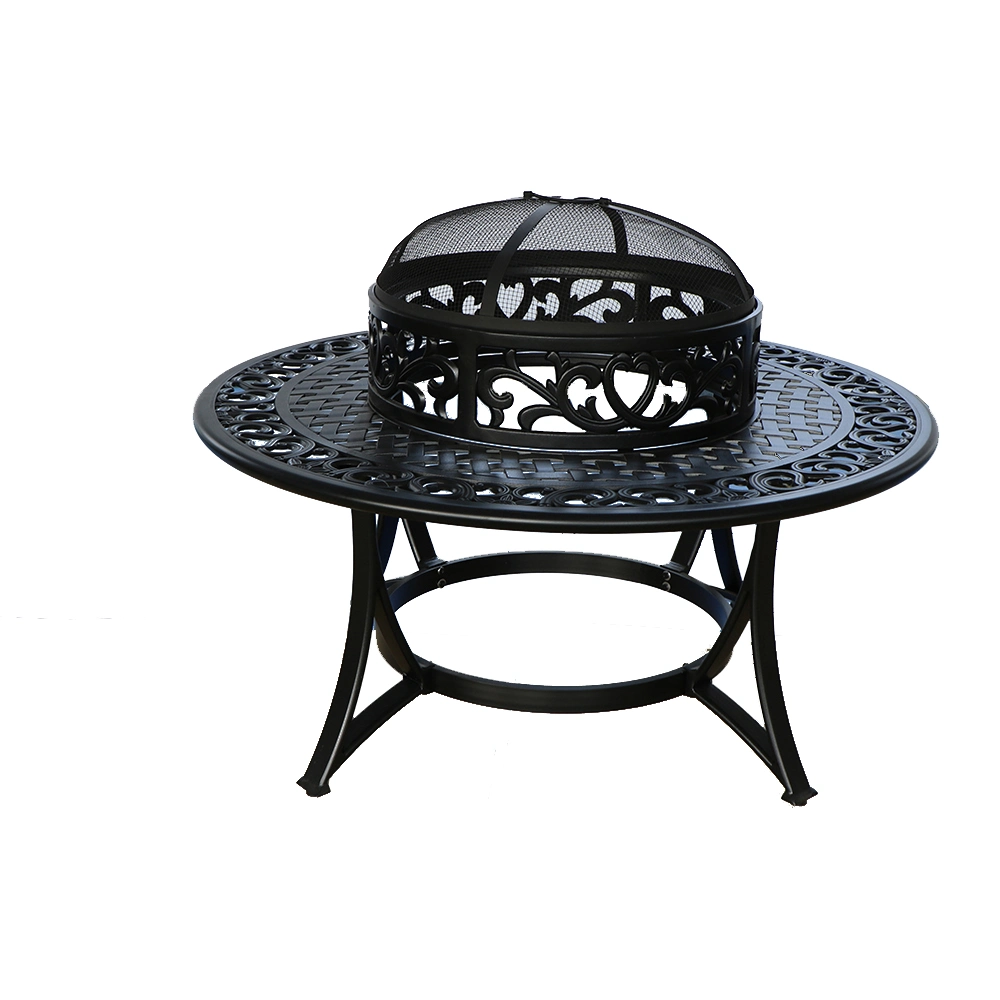 Black Patio Bistro Table Set Cast Aluminum 3PC Bistro Furniture Set