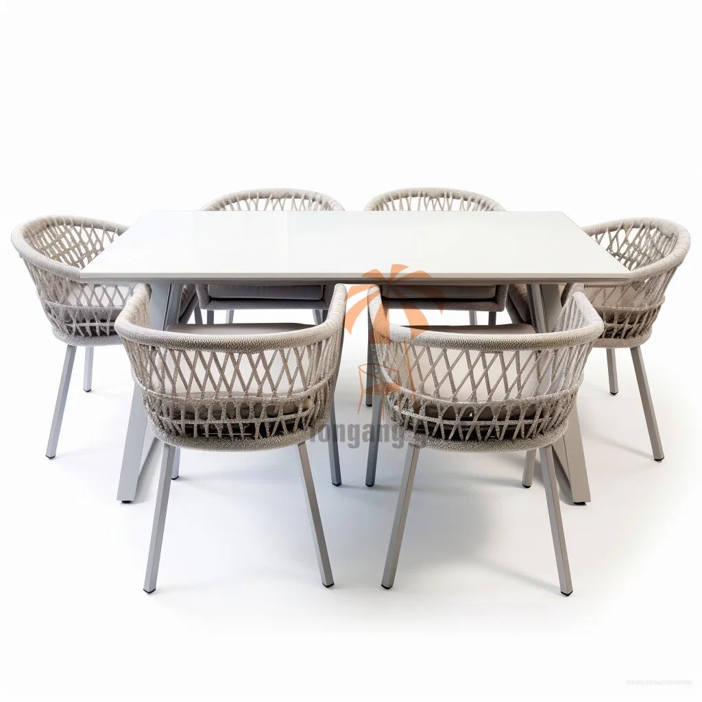 High Quality Outdoor Aluminum Alloy Garden Patio Dining Table Chair Furniture Set