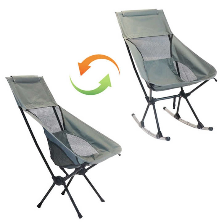 Outdoor Aluminum Portable Foldable Fishing Camping Folding Rocking Moon Chair