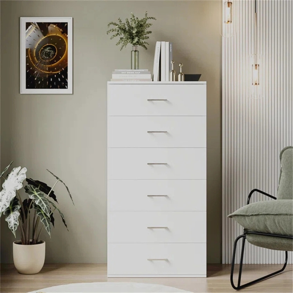 Modern Home Furniture White Narrow Bedroom Storage Cabinet Chest of Drawers