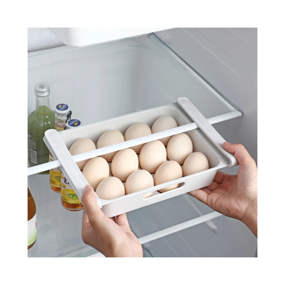 Storage Egg Box Plastic Container Organizer Food Fridge Kitchen for Holder Stackable with Bins to Refrigerator Retractable Tray