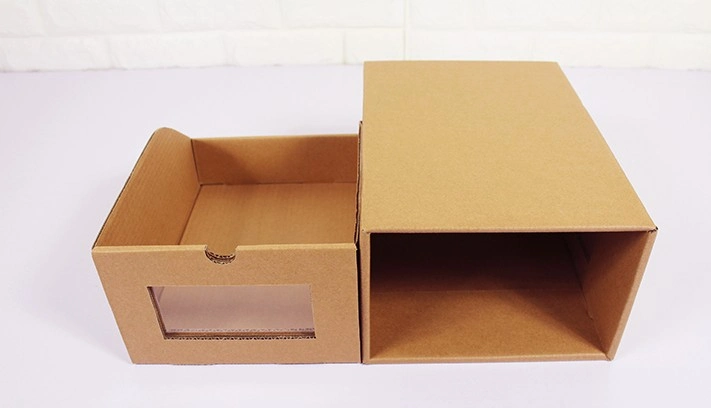 Custom Foldable Drawer Shoe Storage Carton Box with Window