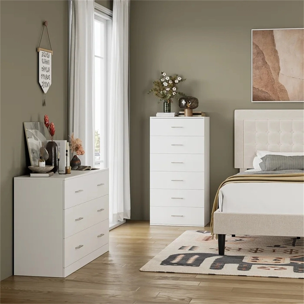 Modern Home Furniture White Narrow Bedroom Storage Cabinet Chest of Drawers