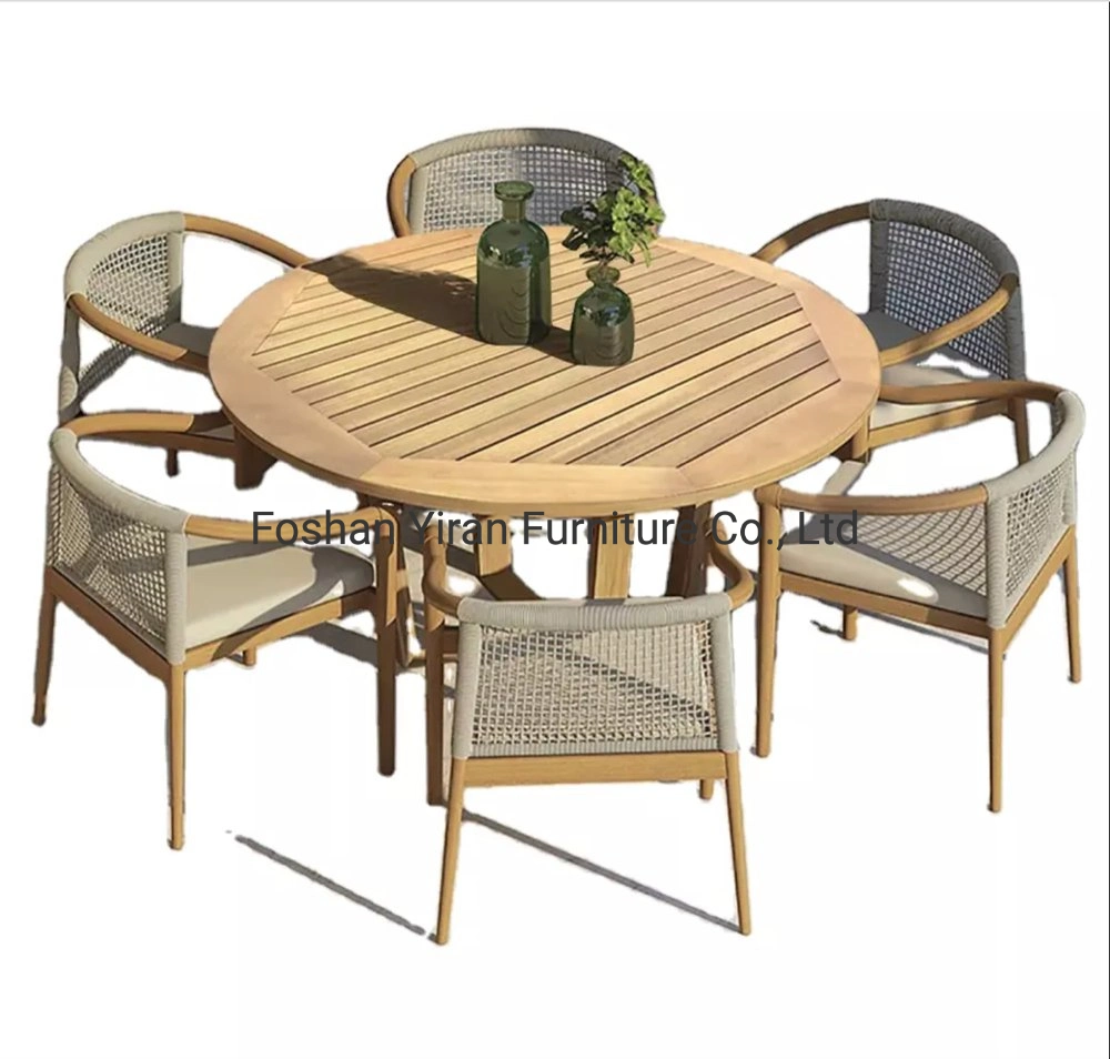 Customized High Quality Nordic Style Teak Round Table Chair Garden Furniture Set