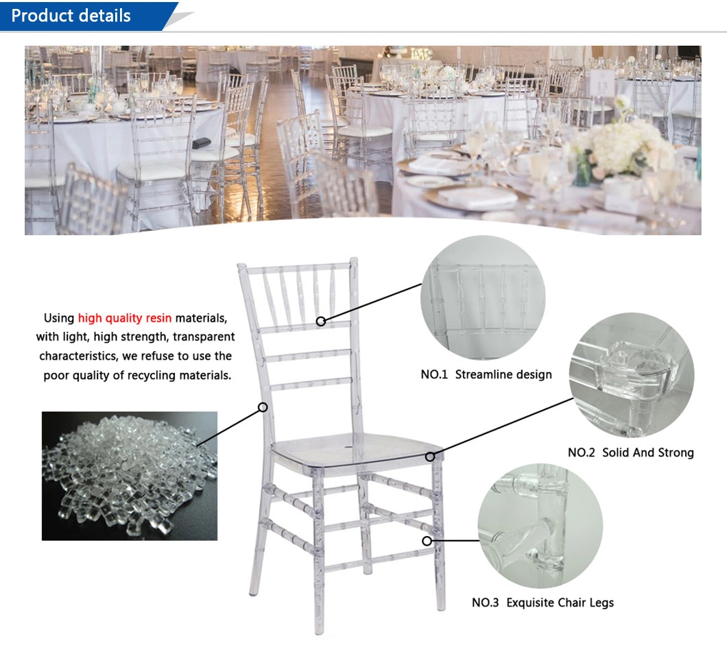 Plastic Transparent/Crystal Banquet Wedding Chiavari Tiffany Chair