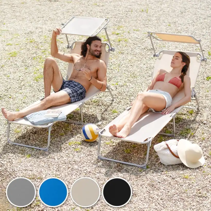 Folding Portable Beach Bed Sun Lounger Daybed Pool Lounger