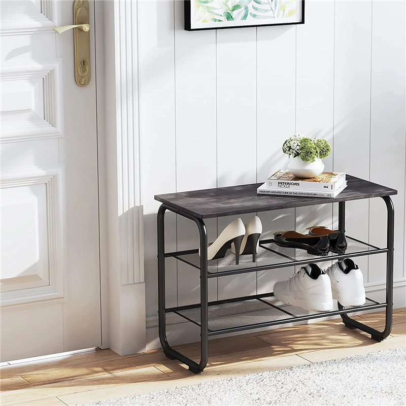 Modern Custom Living Room Three-Layer Iron Mesh Removable Shoe Rack 0354