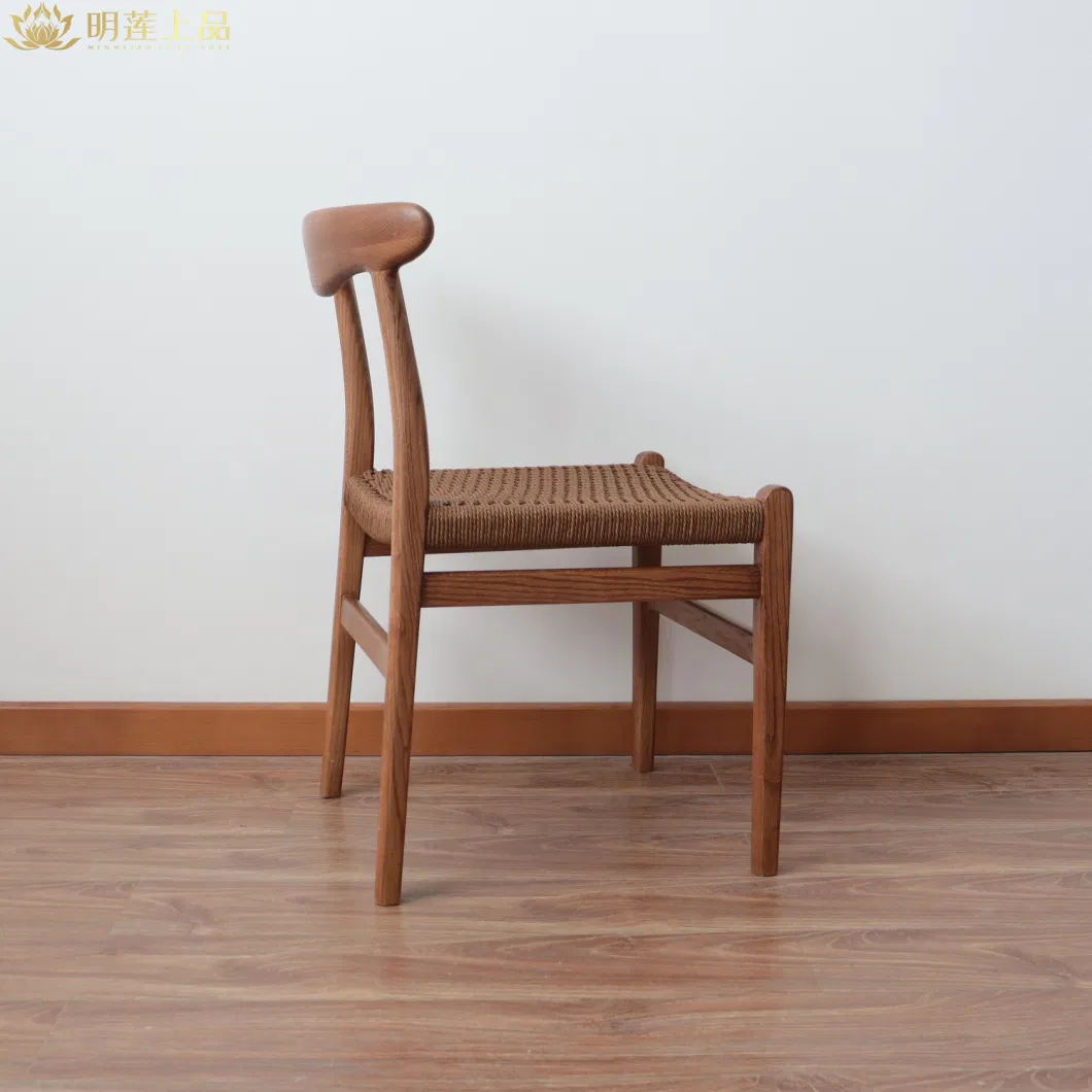 Modern Design Nordic Solid Wood Rope Weaving Dining Room Furniture Fast Food Furniture Restaurant Furniture Coffee Shop Furniture Dining Chair