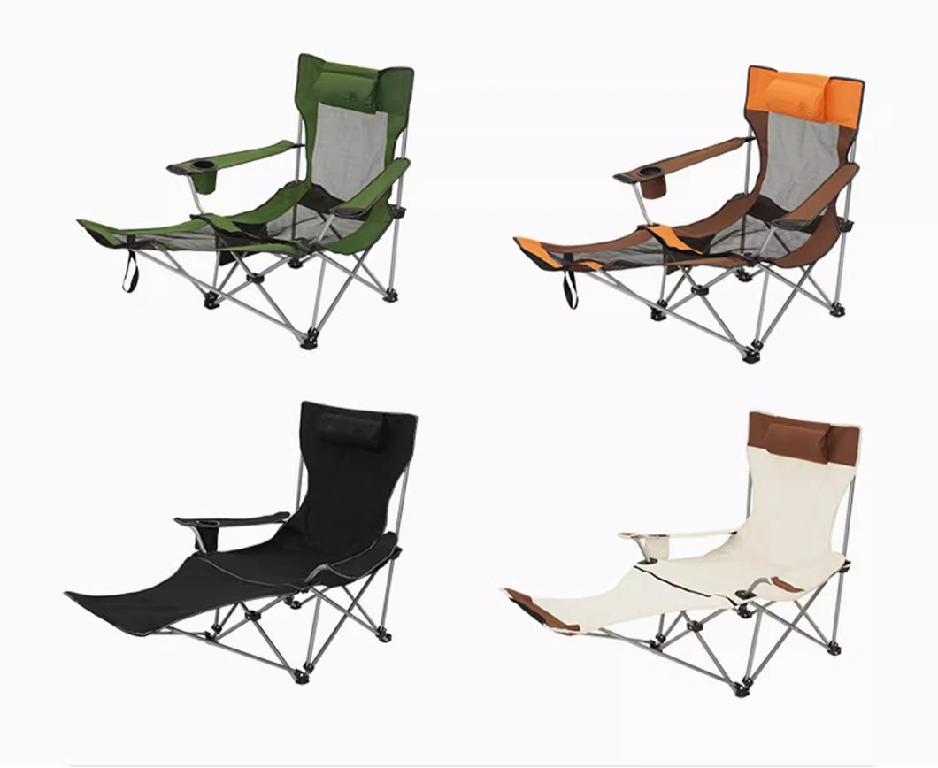 Outdoor Reclining Chair Camping Lunch Break Folding Chair Camping Portable Foot Rest Beach Chair Sitting Reclining Dual Use Chair Reclining Chair