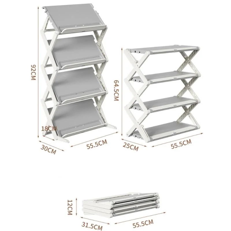 Household Multi Functional Multi Layer Space-Saving Storage Double Deformation Folding Shoe Rack