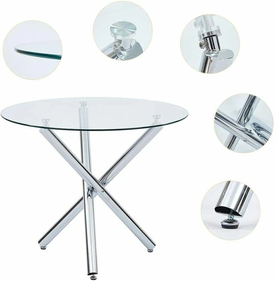 Cheap Modern Glass Top Dining Table Set/Dining Table and Chair