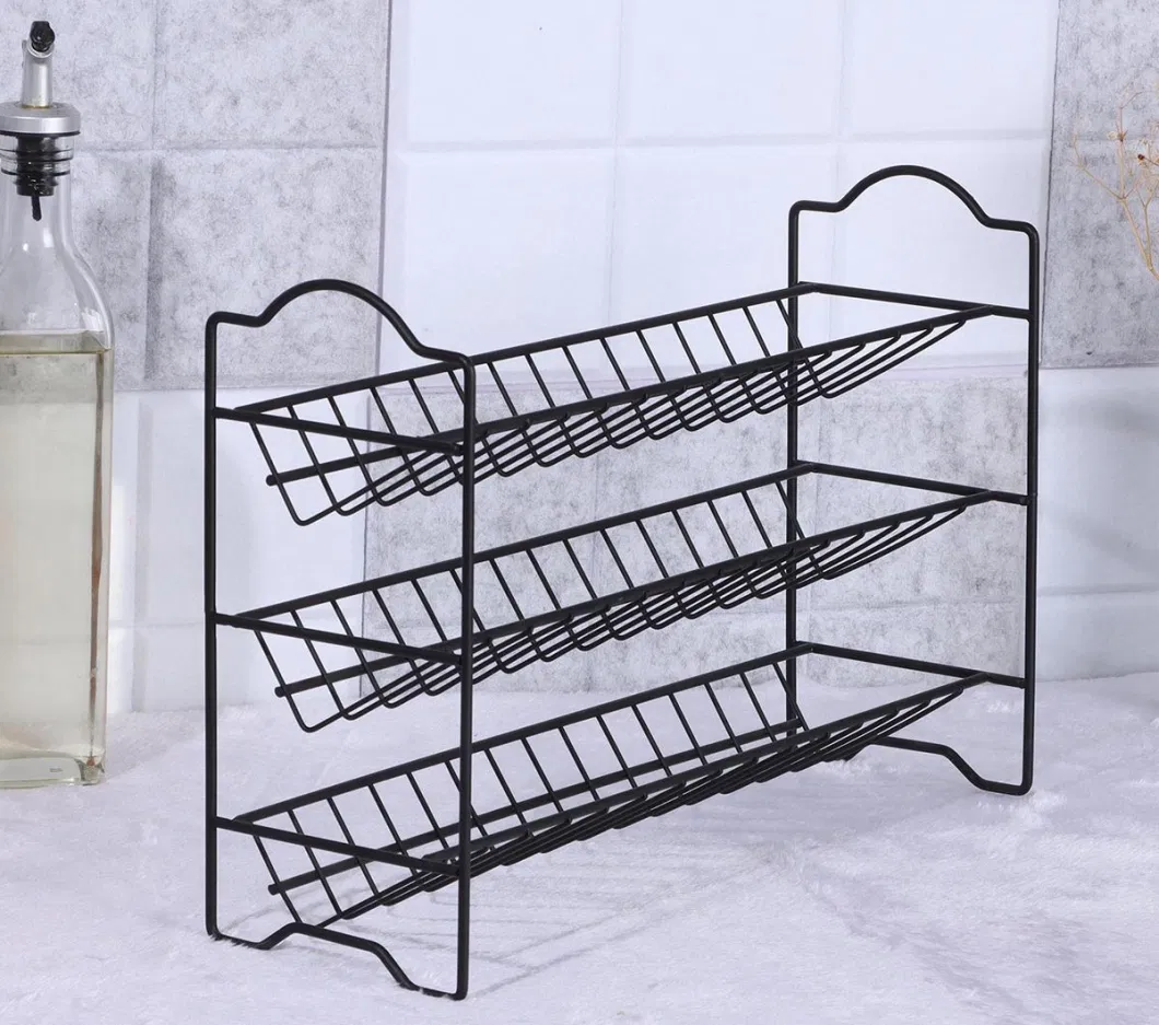 3 Tiers Multi-Purpose Metal High Grade Quality Spice Rack for Kitchen Storage