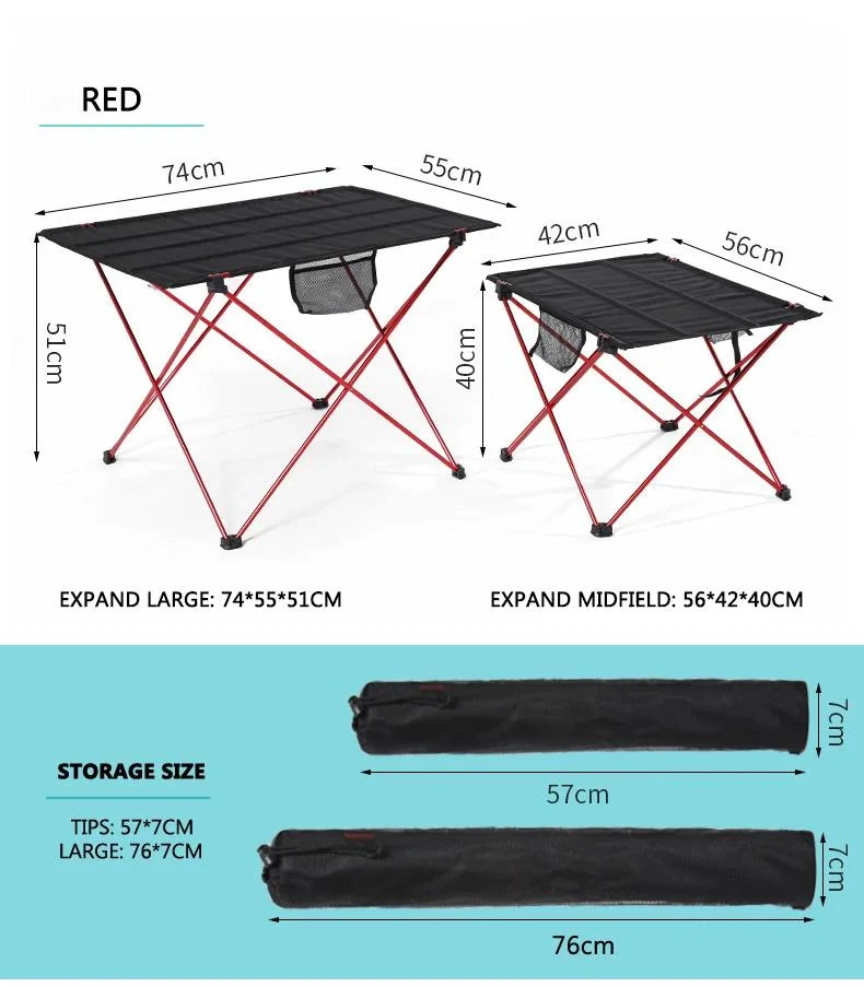 Ultralight Beach Aluminum Portable Camping Desk Hiking Climbing Fishing Picnic Folding Tables