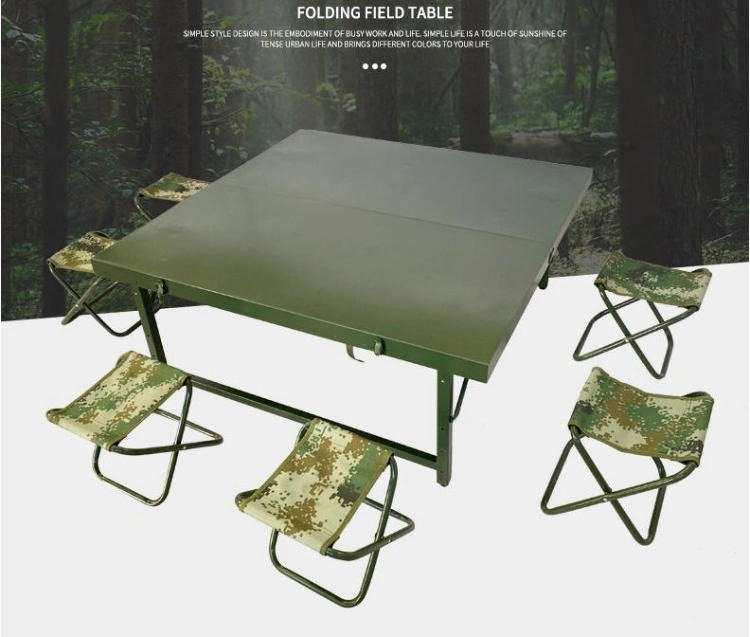 Modern Green Picnic Tables Fabric Chair Outdoor Furniture Folding Camping Training Dining Table Set Chair