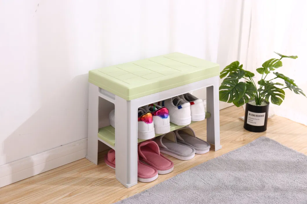 High Quality Plastic Home Furniture Storage Shoe 2shelves Portable Commercial Shoe Rack Organizer for Living Room