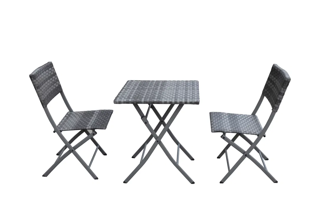 3 Piece Patio Set of Foldable Patio Table and Chairs