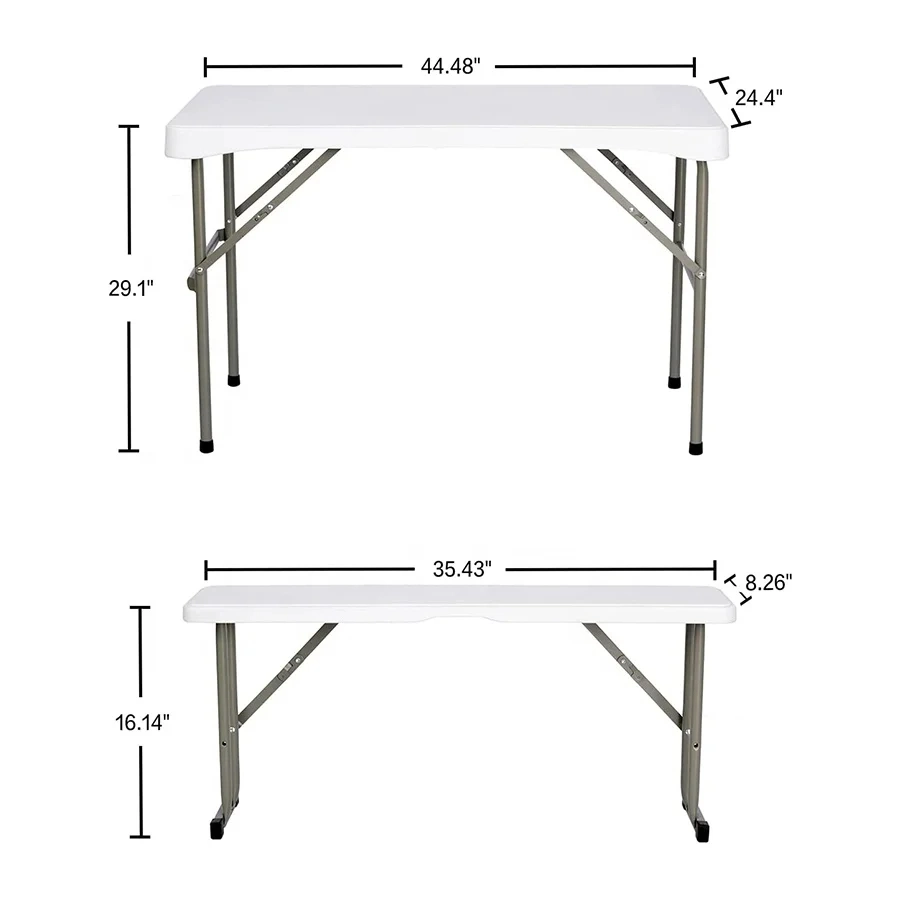 Outdoor Camping Portable Plastic Folding Picnic Table and Bench Set