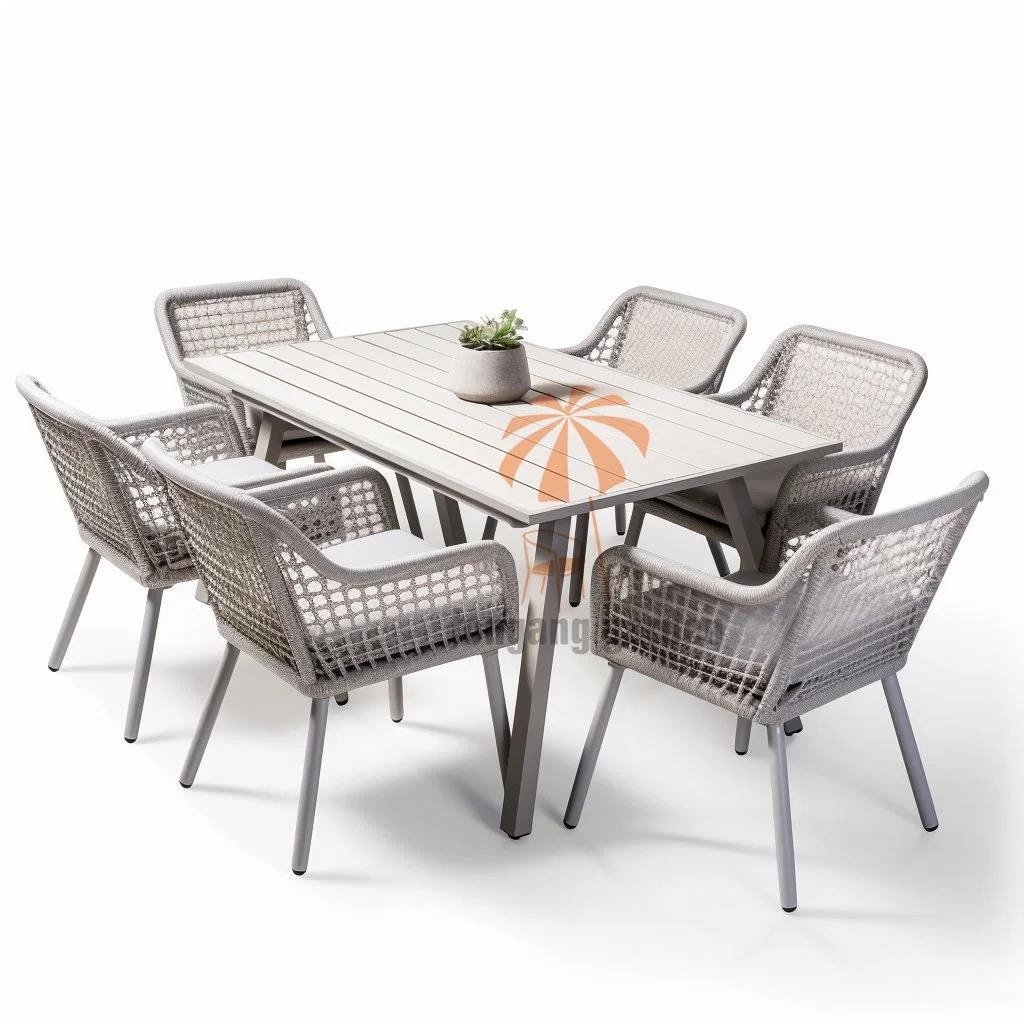 High Quality Outdoor Aluminum Alloy Garden Patio Dining Table Chair Furniture Set