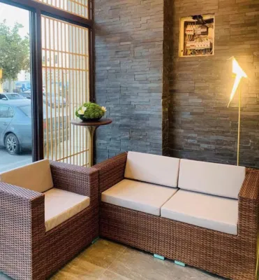 Открытый Rattan хранение диван чай стол сад Двойное диван Председателя