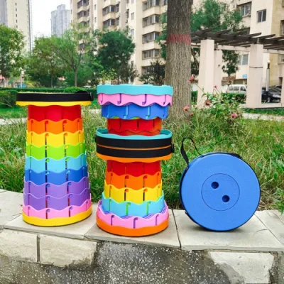 Телескопический портативный стул радуга Multi-Color простого переноса твердых PP пластиковые современный бар счетчик съемные регулируемые Складной стул Wyz20297